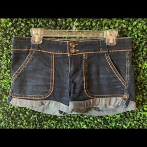 Blue Jean Shorts with Stitching Design Size 9